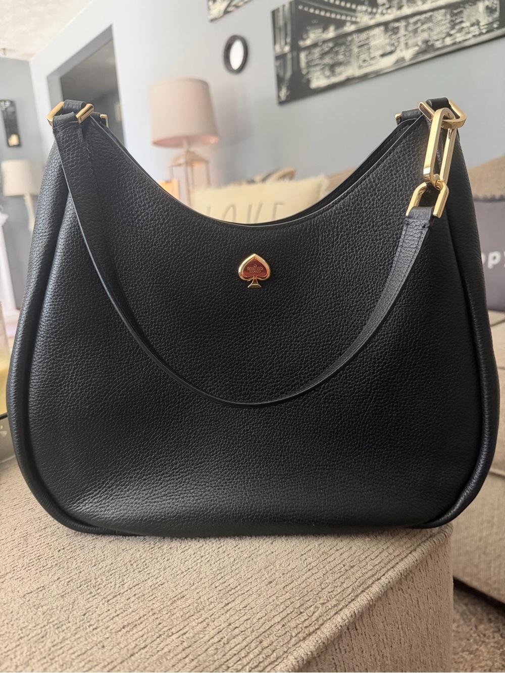 kate spade Black Pebbled Leather Shoulder Hobo - Picture 1 of 4